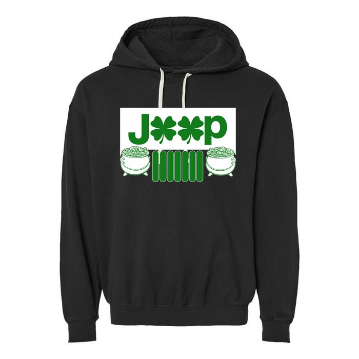 St Patrick's Day Shamrock Grille Garment-Dyed Fleece Hoodie
