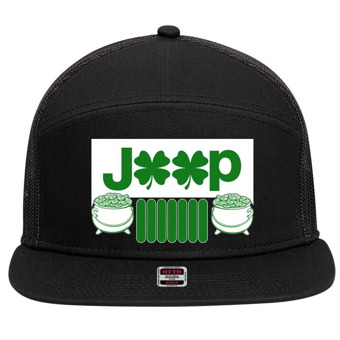 St Patrick's Day Shamrock Grille 7 Panel Mesh Trucker Snapback Hat