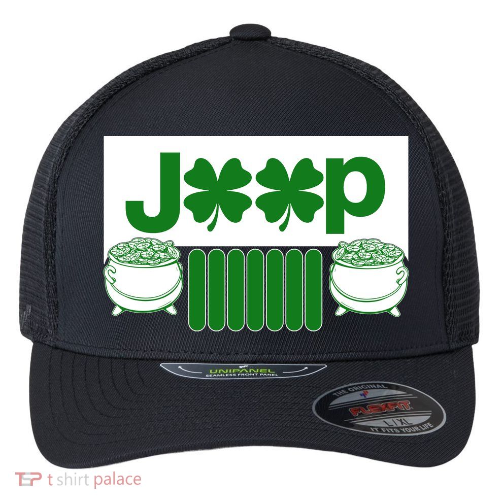 St Patrick's Day Shamrock Grille Flexfit Unipanel Trucker Cap