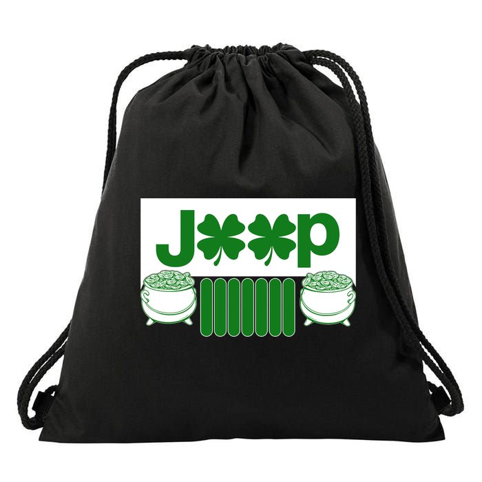 St Patrick's Day Shamrock Grille Drawstring Bag