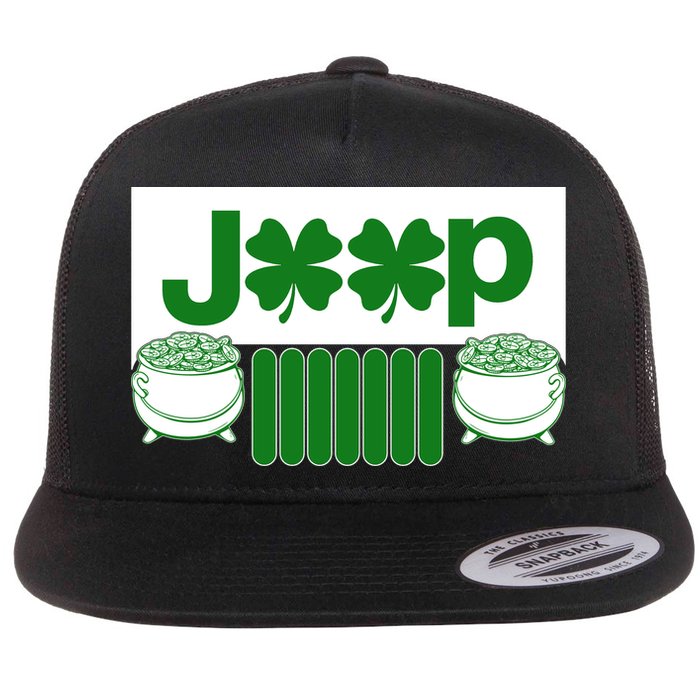St Patrick's Day Shamrock Grille Flat Bill Trucker Hat