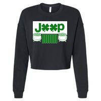 St Patrick's Day Shamrock Grille Cropped Pullover Crew