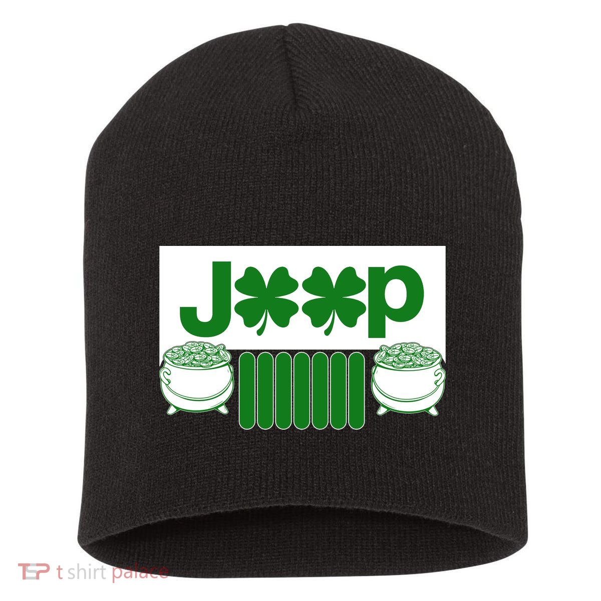 St Patrick's Day Shamrock Grille Short Acrylic Beanie