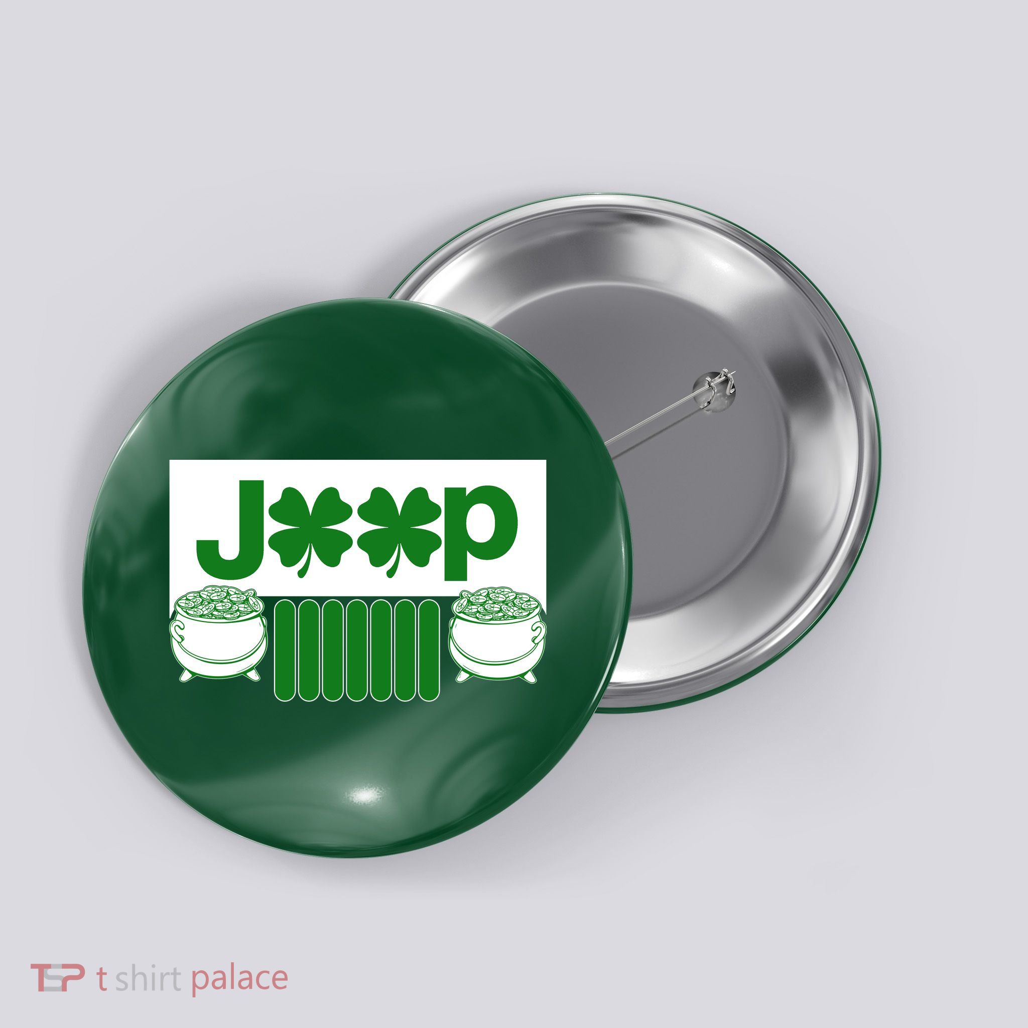 St Patrick's Day Shamrock Grille Button