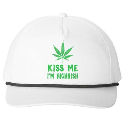 Saint Patrick's Day Kiss Me I'm Highrish Funny Gift Snapback Five-Panel Rope Hat