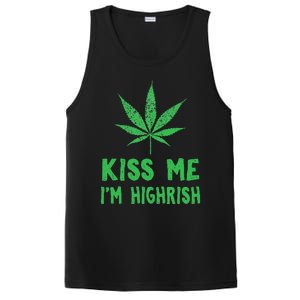 Saint Patrick's Day Kiss Me I'm Highrish Funny Gift PosiCharge Competitor Tank