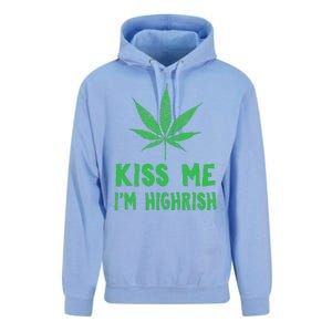 Saint Patrick's Day Kiss Me I'm Highrish Funny Gift Unisex Surf Hoodie