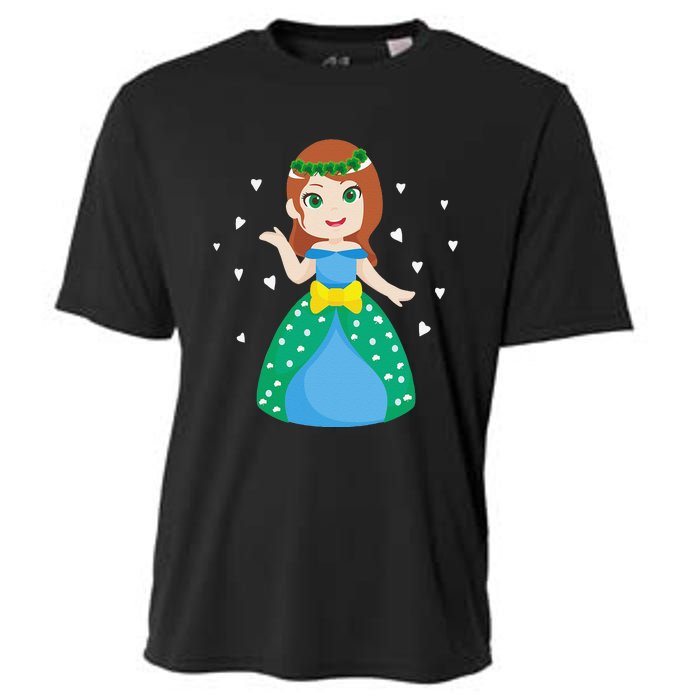 Saint Patrick's Day Holiday Cute Graphic Irish Princess Gift Cooling Performance Crew T-Shirt