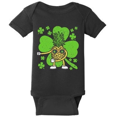 St Patricks Day Floss Dance Irish Flossing Pineapple Fruit Baby Bodysuit