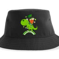 St. Patricks Day Leprechaun Riding A Dinosaur Shamrock Sustainable Bucket Hat