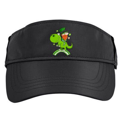 St. Patricks Day Leprechaun Riding A Dinosaur Shamrock Adult Drive Performance Visor