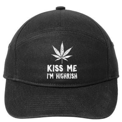 Saint Patrick's Day Kiss Me I'm Highrish Funny 7-Panel Snapback Hat