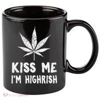 Saint Patrick's Day Kiss Me I'm Highrish Funny 11oz C Handle Ceramic Mug