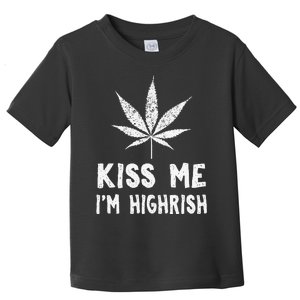 Saint Patrick's Day Kiss Me I'm Highrish Funny Toddler T-Shirt