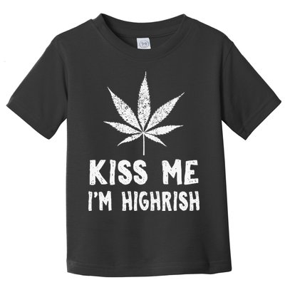 Saint Patrick's Day Kiss Me I'm Highrish Funny Toddler T-Shirt