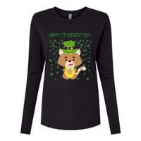 St Patricks Day Funny Cat Lovers Happy St Catricks Day Womens Cotton Relaxed Long Sleeve T-Shirt