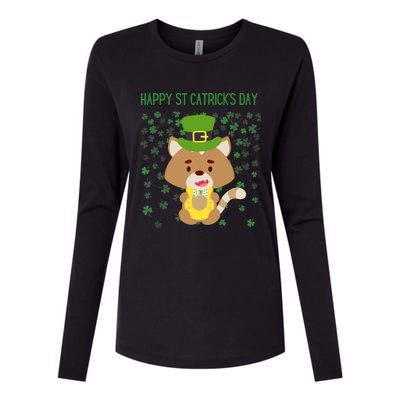 St Patricks Day Funny Cat Lovers Happy St Catricks Day Womens Cotton Relaxed Long Sleeve T-Shirt