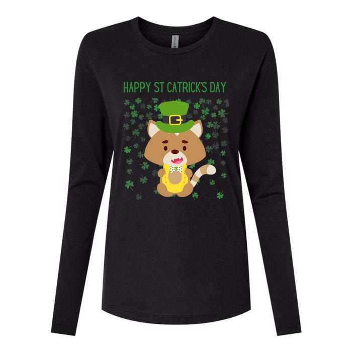 St Patricks Day Funny Cat Lovers Happy St Catricks Day Womens Cotton Relaxed Long Sleeve T-Shirt