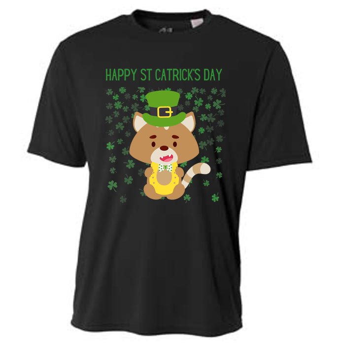 St Patricks Day Funny Cat Lovers Happy St Catricks Day Cooling Performance Crew T-Shirt