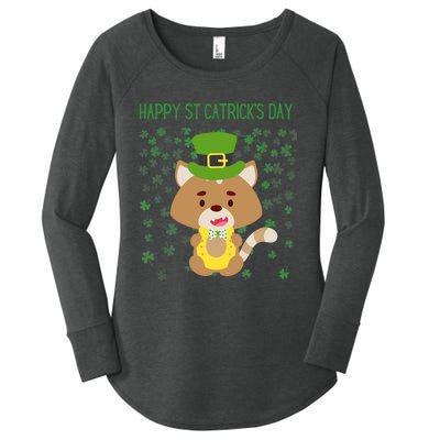 St Patricks Day Funny Cat Lovers Happy St Catricks Day Women's Perfect Tri Tunic Long Sleeve Shirt