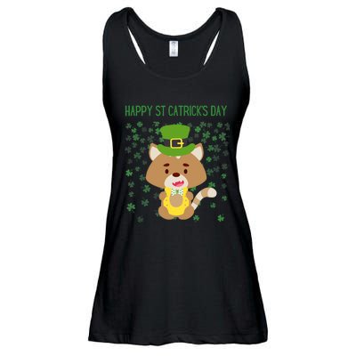 St Patricks Day Funny Cat Lovers Happy St Catricks Day Ladies Essential Flowy Tank