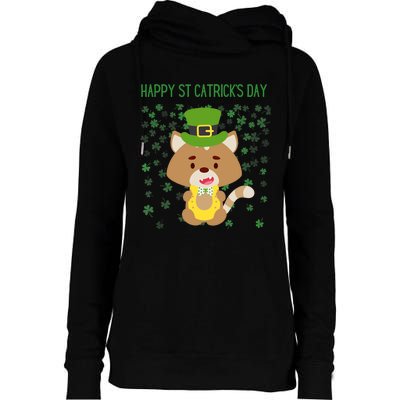 St Patricks Day Funny Cat Lovers Happy St Catricks Day Womens Funnel Neck Pullover Hood