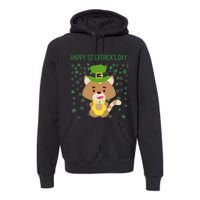 St Patricks Day Funny Cat Lovers Happy St Catricks Day Premium Hoodie