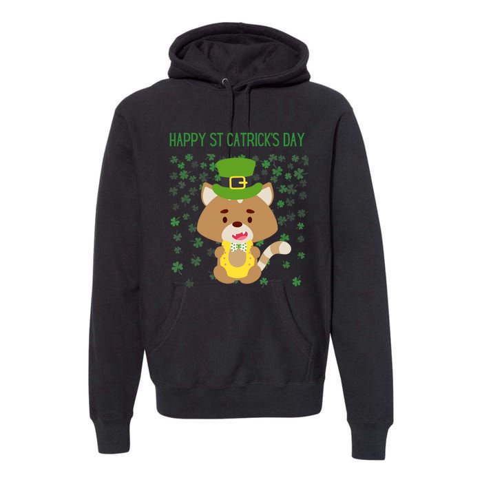 St Patricks Day Funny Cat Lovers Happy St Catricks Day Premium Hoodie