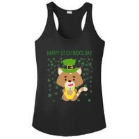 St Patricks Day Funny Cat Lovers Happy St Catricks Day Ladies PosiCharge Competitor Racerback Tank