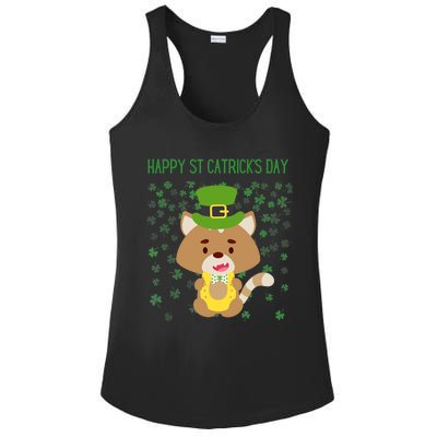 St Patricks Day Funny Cat Lovers Happy St Catricks Day Ladies PosiCharge Competitor Racerback Tank