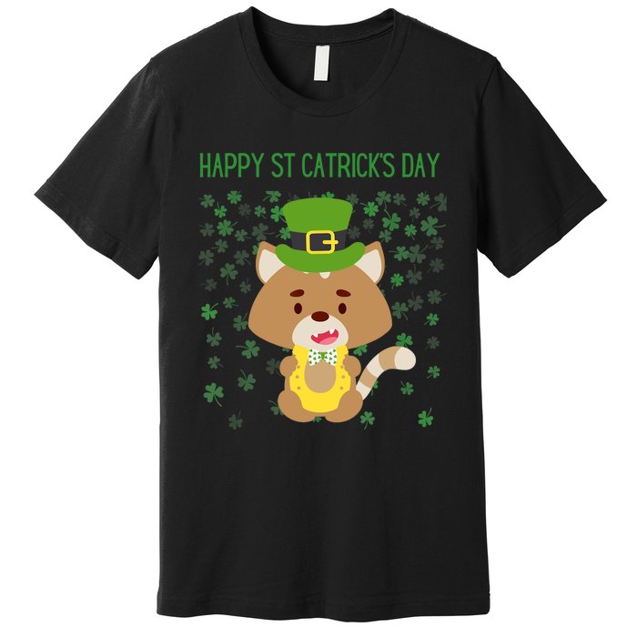 St Patricks Day Funny Cat Lovers Happy St Catricks Day Premium T-Shirt