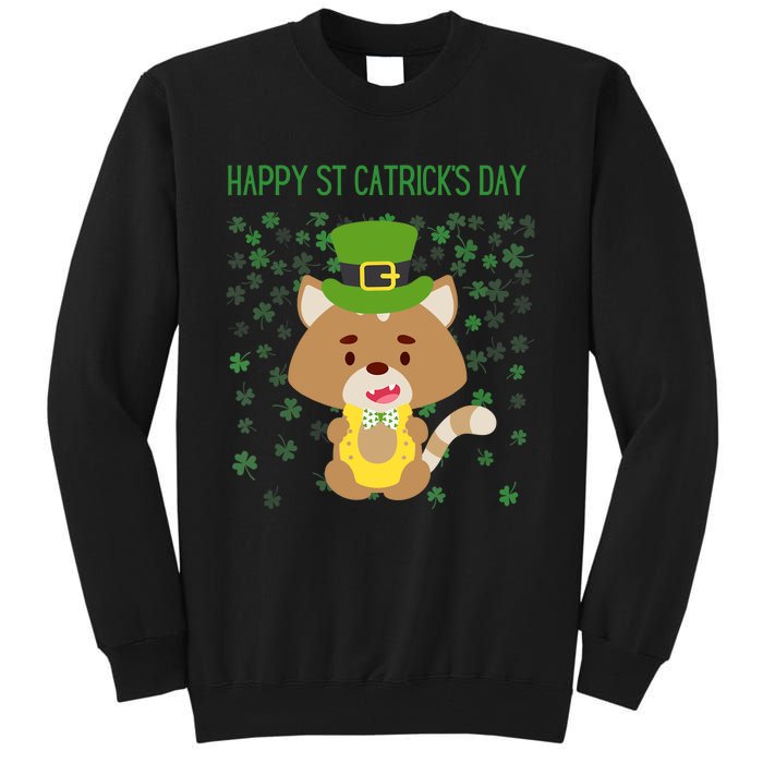 St Patricks Day Funny Cat Lovers Happy St Catricks Day Tall Sweatshirt