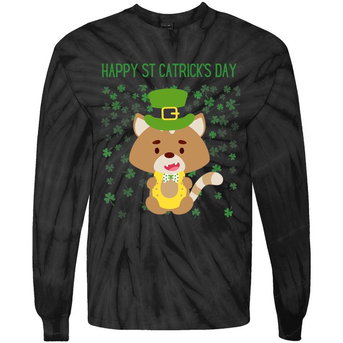 St Patricks Day Funny Cat Lovers Happy St Catricks Day Tie-Dye Long Sleeve Shirt