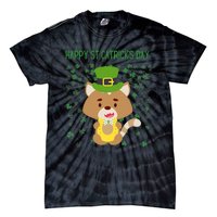 St Patricks Day Funny Cat Lovers Happy St Catricks Day Tie-Dye T-Shirt