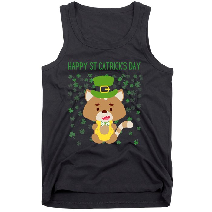 St Patricks Day Funny Cat Lovers Happy St Catricks Day Tank Top