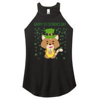 St Patricks Day Funny Cat Lovers Happy St Catricks Day Women's Perfect Tri Rocker Tank