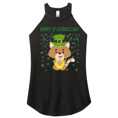 St Patricks Day Funny Cat Lovers Happy St Catricks Day Women's Perfect Tri Rocker Tank