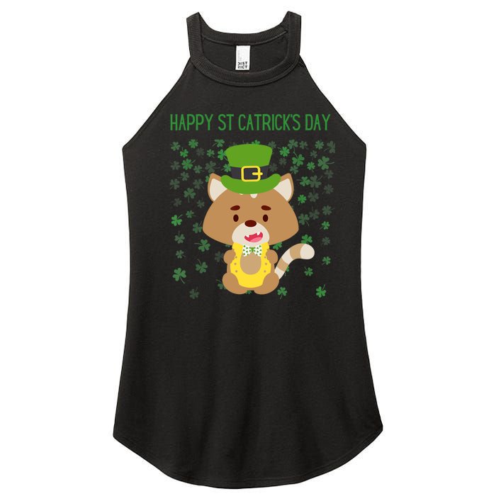 St Patricks Day Funny Cat Lovers Happy St Catricks Day Women's Perfect Tri Rocker Tank