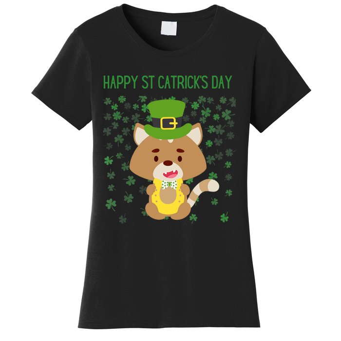 St Patricks Day Funny Cat Lovers Happy St Catricks Day Women's T-Shirt