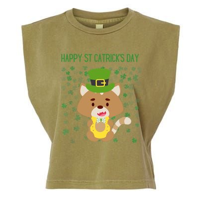 St Patricks Day Funny Cat Lovers Happy St Catricks Day Garment-Dyed Women's Muscle Tee