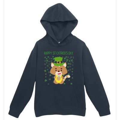 St Patricks Day Funny Cat Lovers Happy St Catricks Day Urban Pullover Hoodie