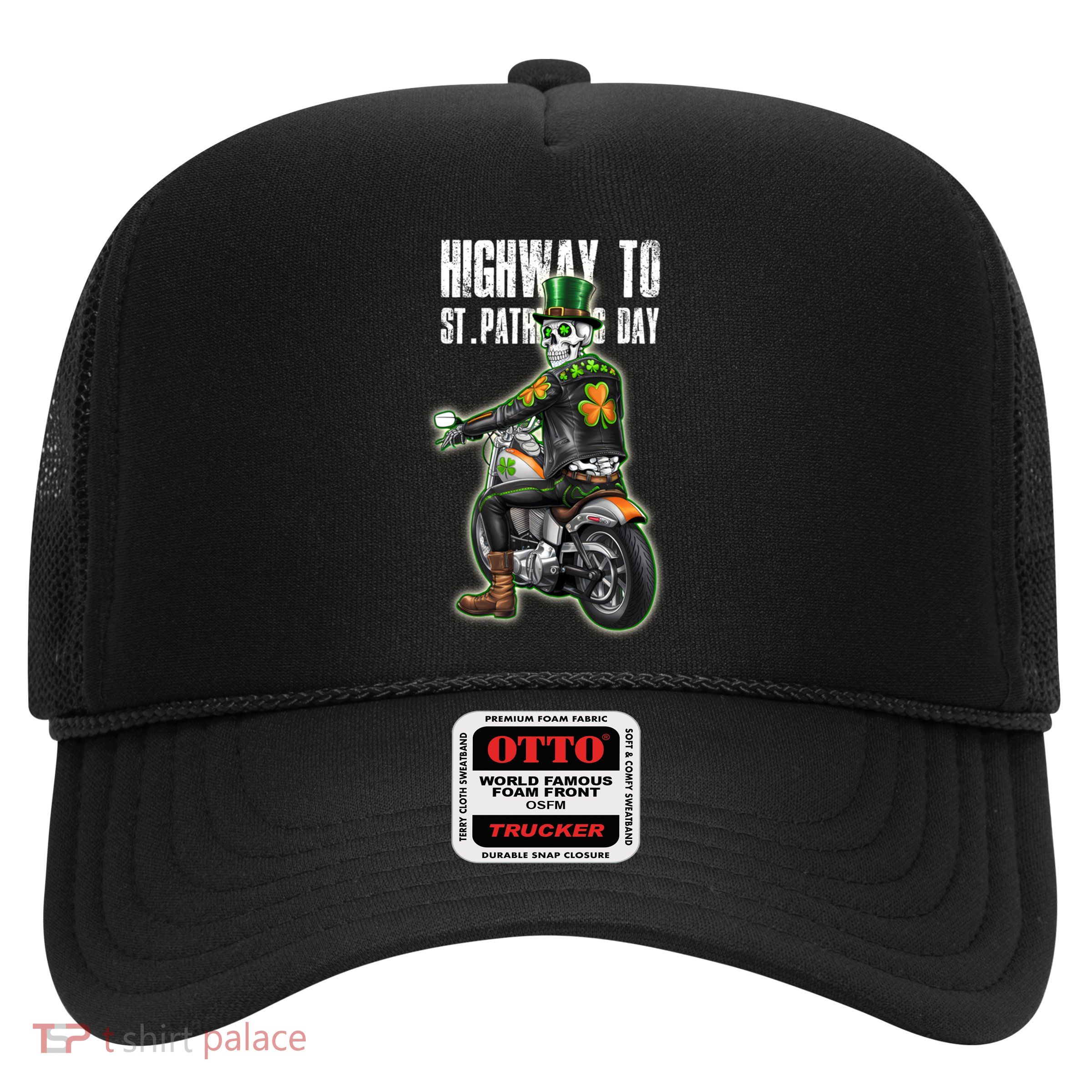 St Patrick’S Day Irish Skull On A Motorcycle Gift Trucker Hat
