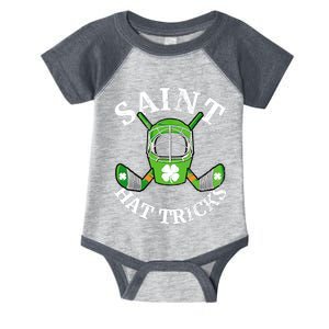 St Patricks Day Saint Hat Tricks Hockey Shamrock Boy Infant Baby Jersey Bodysuit