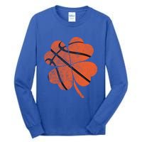 St Paddys Day Basketball Shamrock Basketball St Patricks Day Gift Tall Long Sleeve T-Shirt