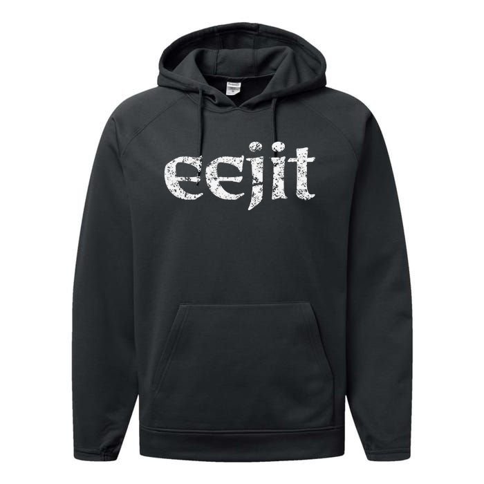 Saint Patrick's Day Humor Eejit Idiot Performance Fleece Hoodie