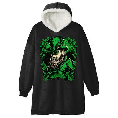 St Patricks Day Dabbing Leprechaun Funny Dab Dance Hooded Wearable Blanket