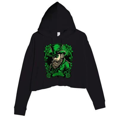 St Patricks Day Dabbing Leprechaun Funny Dab Dance Crop Fleece Hoodie