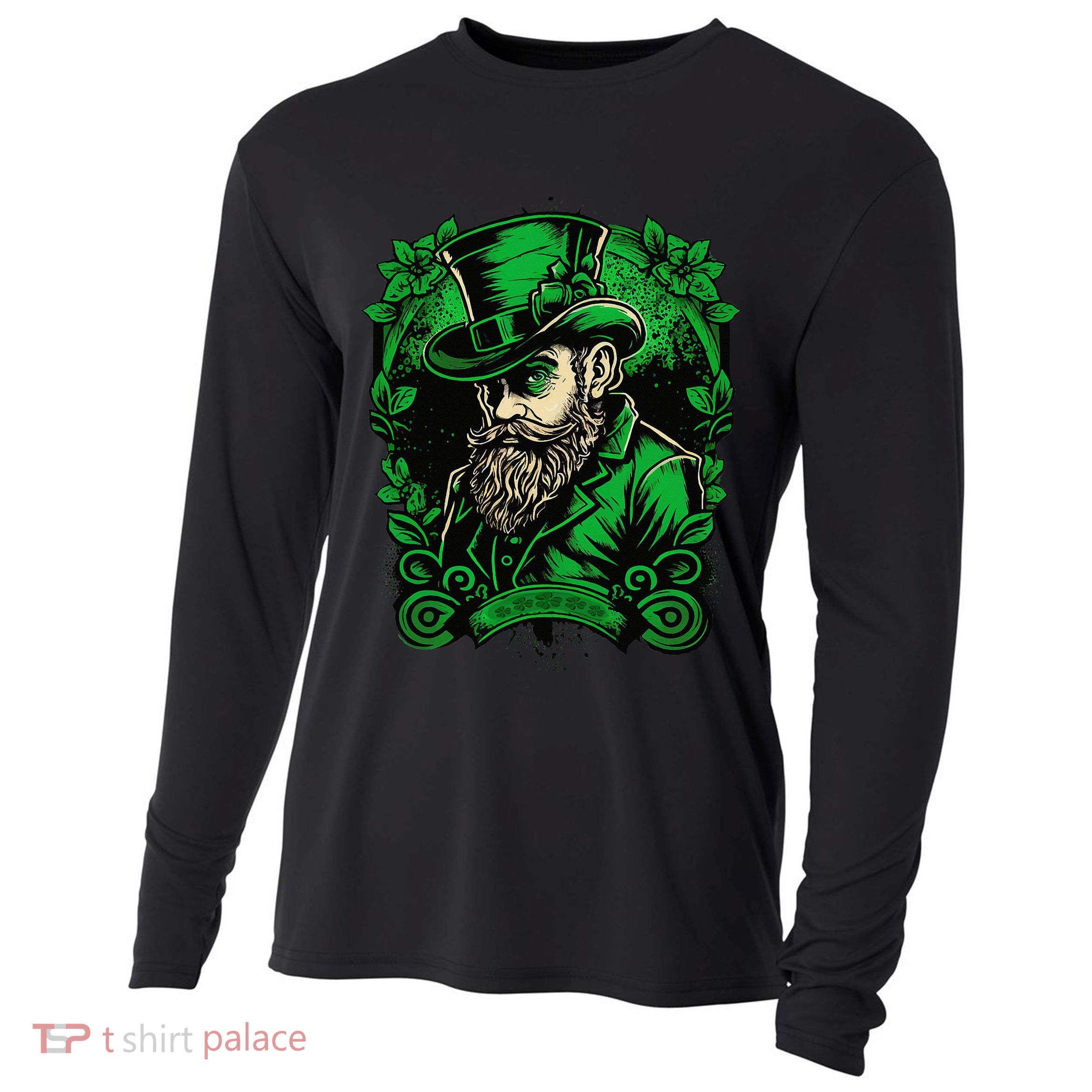 St Patricks Day Dabbing Leprechaun Funny Dab Dance Cooling Performance Long Sleeve Crew