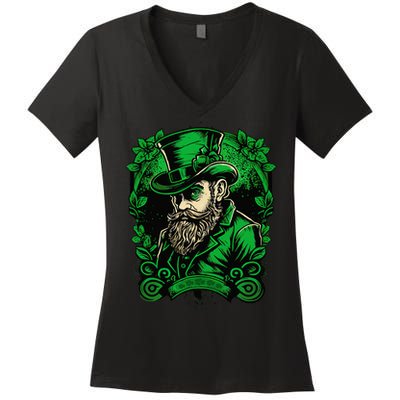 St Patricks Day Dabbing Leprechaun Funny Dab Dance Women's V-Neck T-Shirt