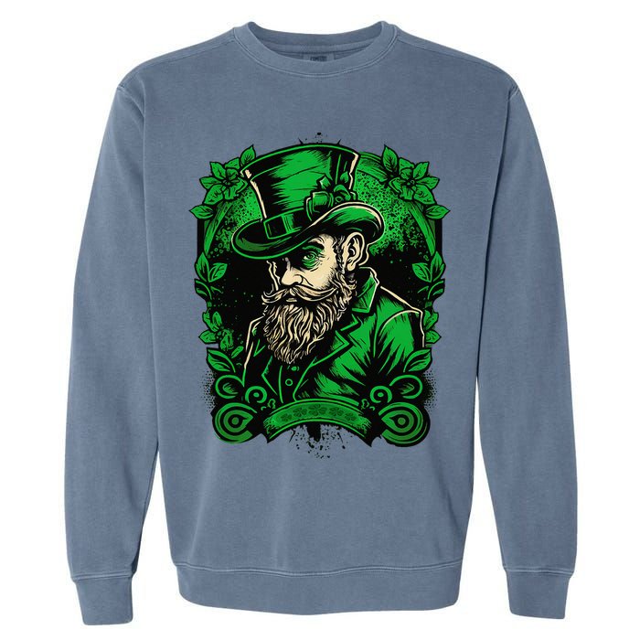 St Patricks Day Dabbing Leprechaun Funny Dab Dance Garment-Dyed Sweatshirt